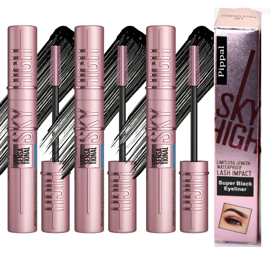 Pippal Sky High Eyeliner 1 Pcs with Mascara Ultra Volume Up Volumizing Mascara for Bold And Drama...