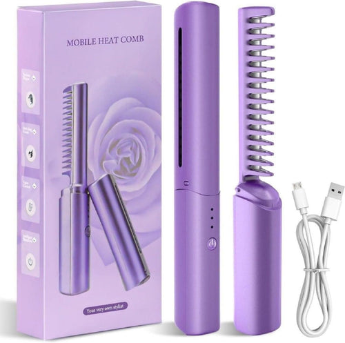 Meneflix Portable Mini Hair Straightener Cordless Rechargeable Mini Adjustable Hair Straightener ... - view 7