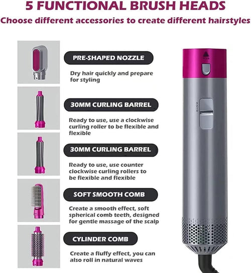 5 in 1 Multifunctional Hair Dryer Styling Tool, Detachable 5-in-1 Multi-Head Hot Air Comb, The Ne... - view 3