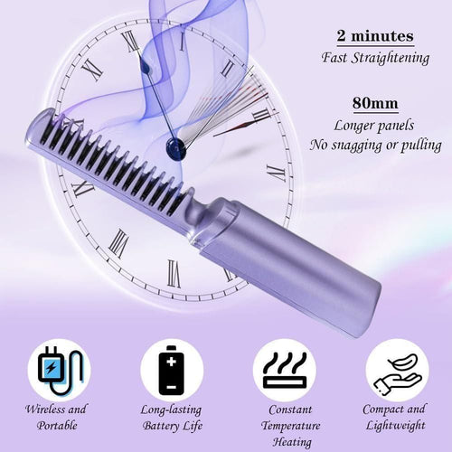 Meneflix Portable Mini Hair Straightener Cordless Rechargeable Mini Adjustable Hair Straightener ... - view 5