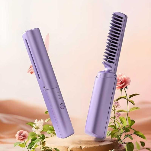 Meneflix Portable Mini Hair Straightener Cordless Rechargeable Mini Adjustable Hair Straightener ... - view 2