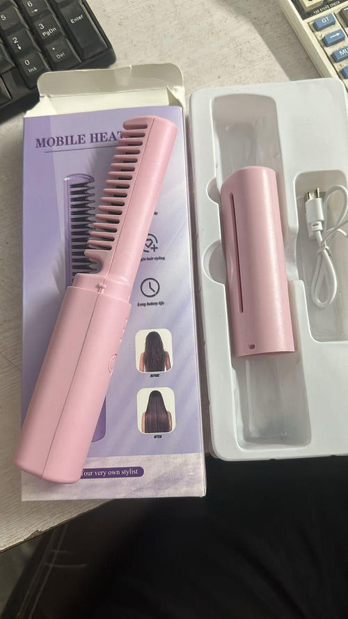 Meneflix Portable Mini Hair Straightener Cordless Rechargeable Mini Adjustable Hair Straightener ... - view 8